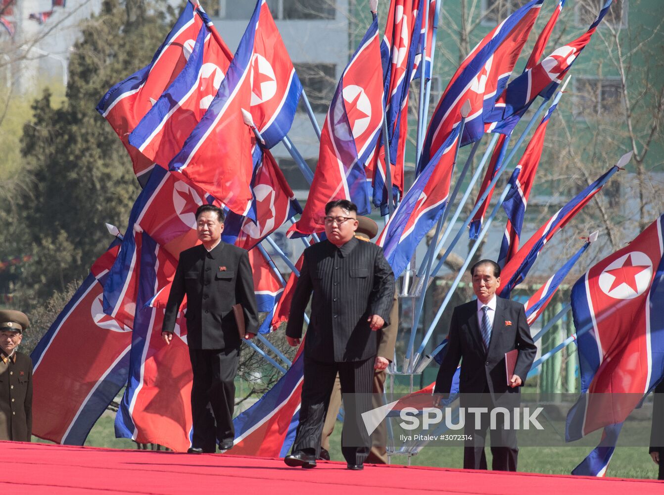 Opening of new residential area on Ryomyong Street in Pyongyang