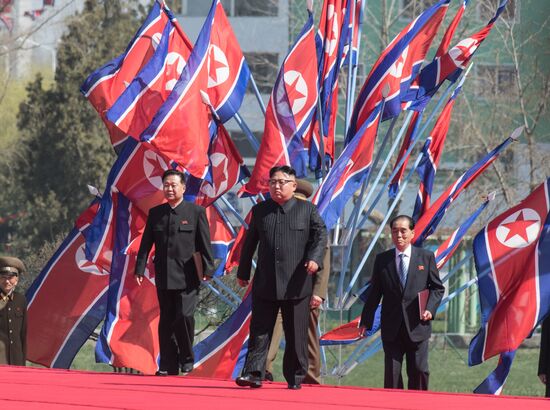 Opening of new residential area on Ryomyong Street in Pyongyang