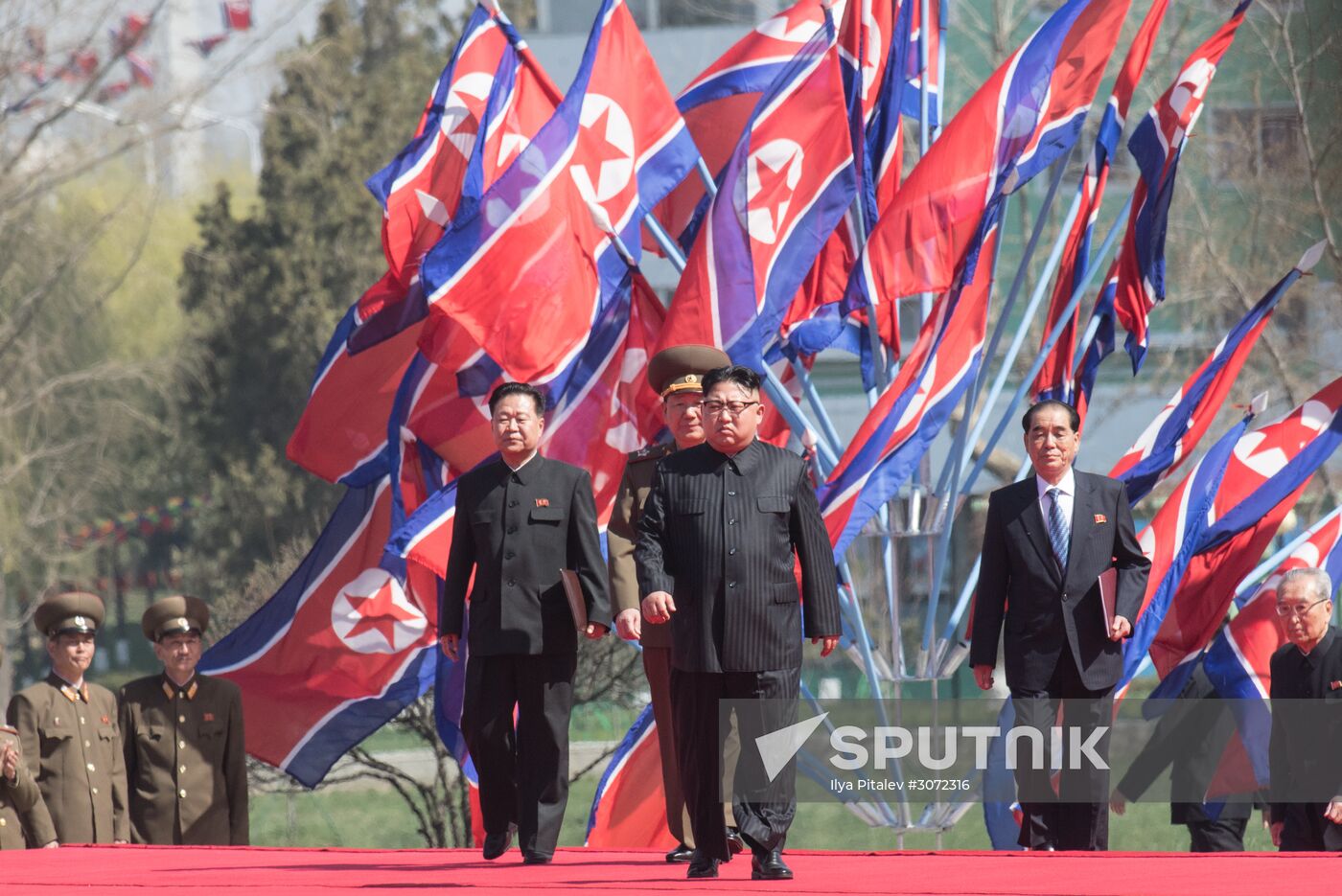 Opening of new residential area on Ryomyong Street in Pyongyang
