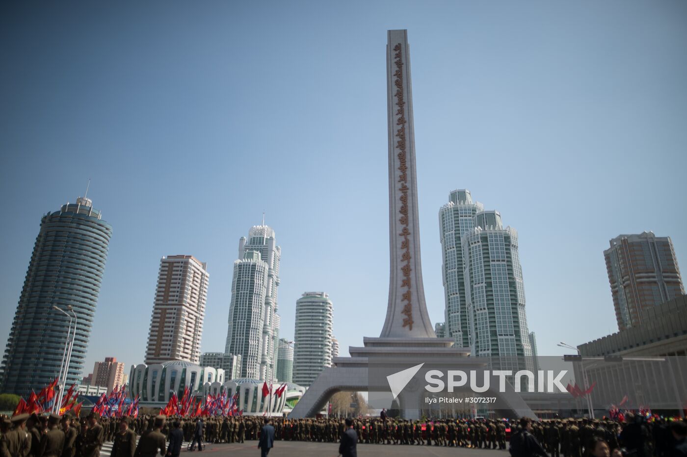 Opening of new residential area on Ryomyong Street in Pyongyang