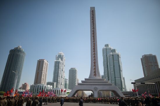 Opening of new residential area on Ryomyong Street in Pyongyang