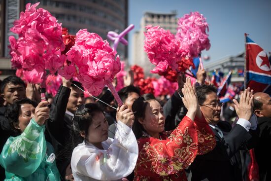 Opening of new residential area on Ryomyong Street in Pyongyang