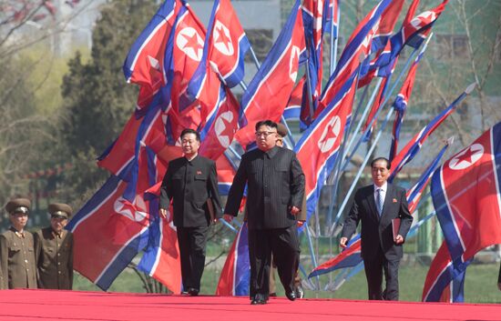 Opening of new residential area on Ryomyong Street in Pyongyang