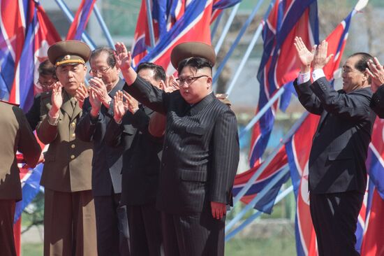 Opening of new residential area on Ryomyong Street in Pyongyang