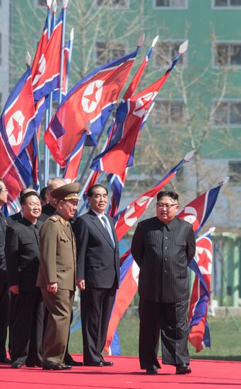 Opening of new residential area on Ryomyong Street in Pyongyang