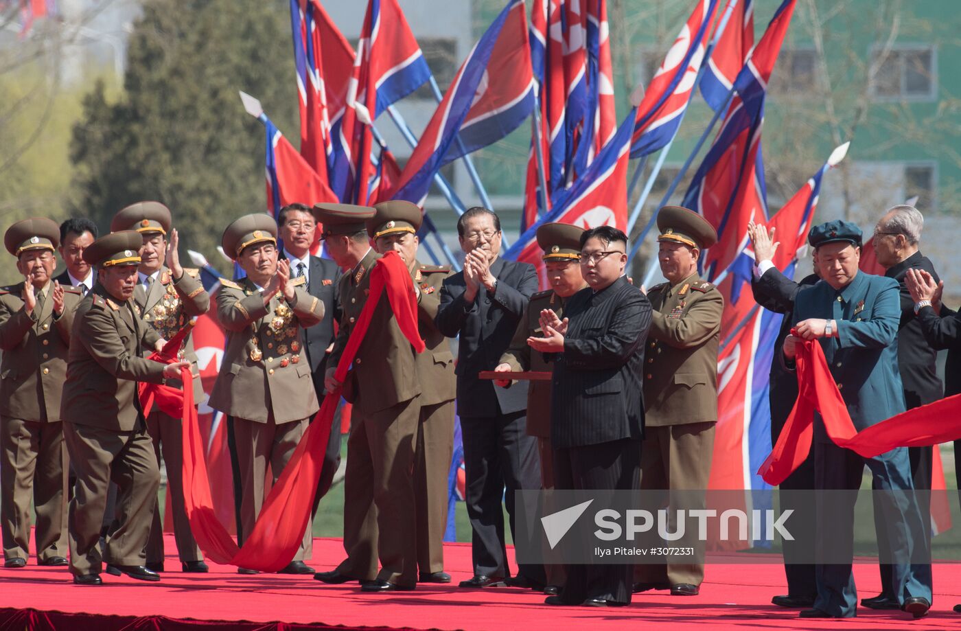 Opening of new residential area on Ryomyong Street in Pyongyang