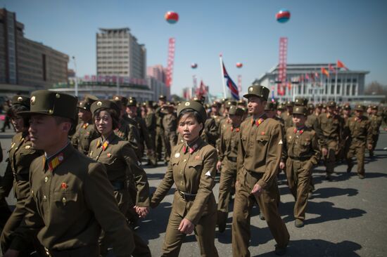 Opening of new residential area on Ryomyong Street in Pyongyang