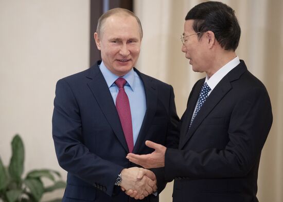 Russian President Vladimir Putin meets with Vice Premier of the People's Republic of China Zhang Gaoli