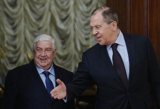 Russian Foreign Minister Lavrov meets with Syrian counterpart Walid al Muallem