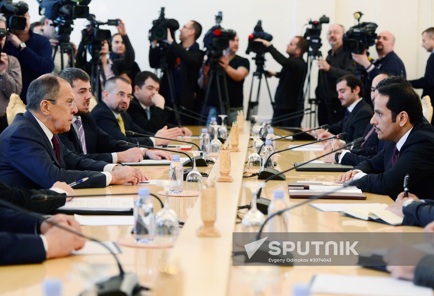 Russian Foreign Minister Lavrov meets with Qatari counterpart Al Thani