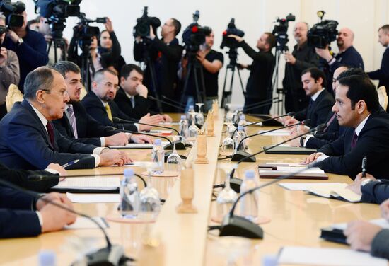 Russian Foreign Minister Lavrov meets with Qatari counterpart Al Thani