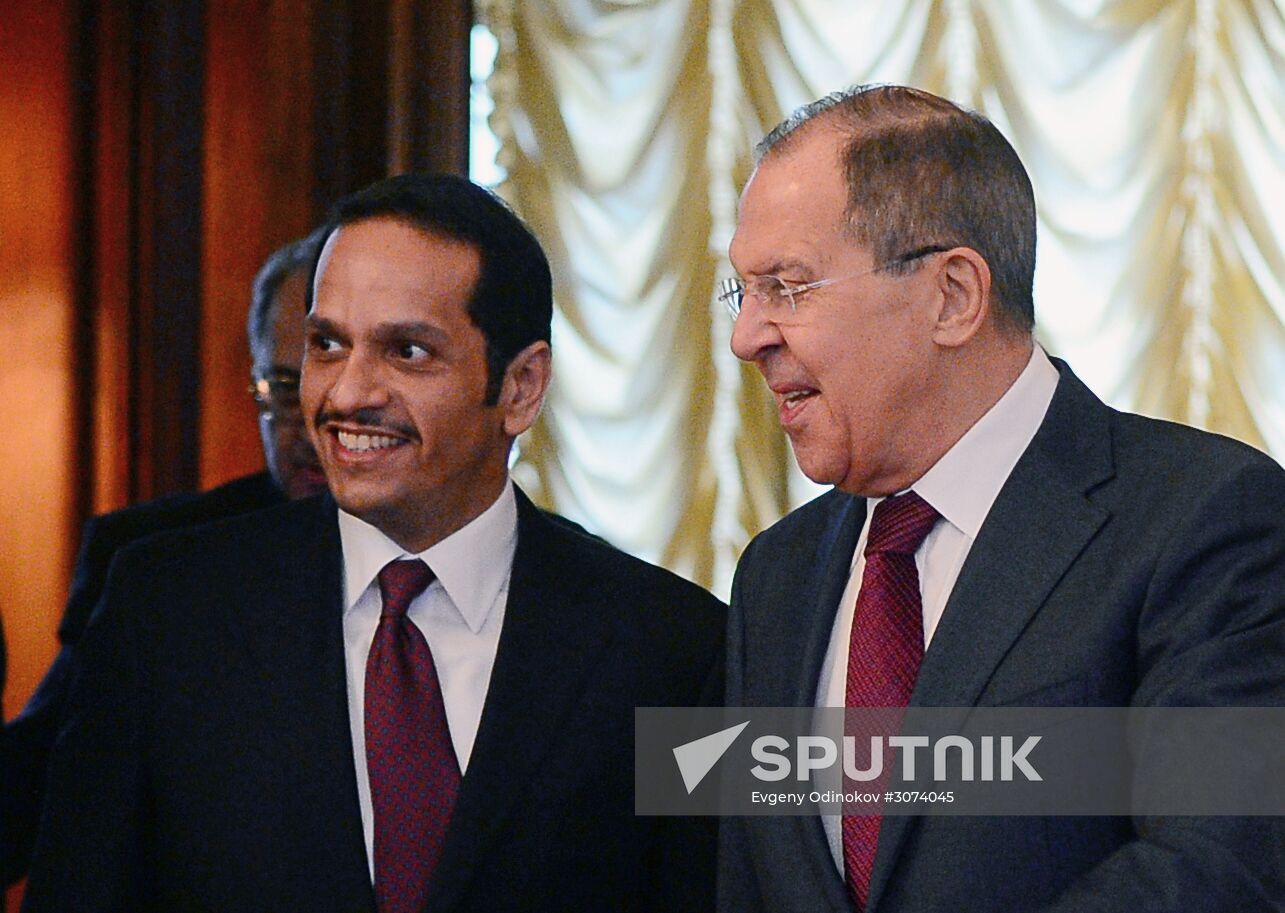 Russian Foreign Minister Lavrov meets with Qatari counterpart Al Thani