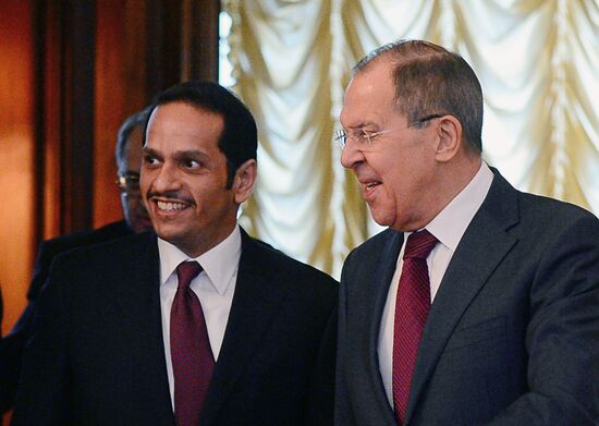 Russian Foreign Minister Lavrov meets with Qatari counterpart Al Thani