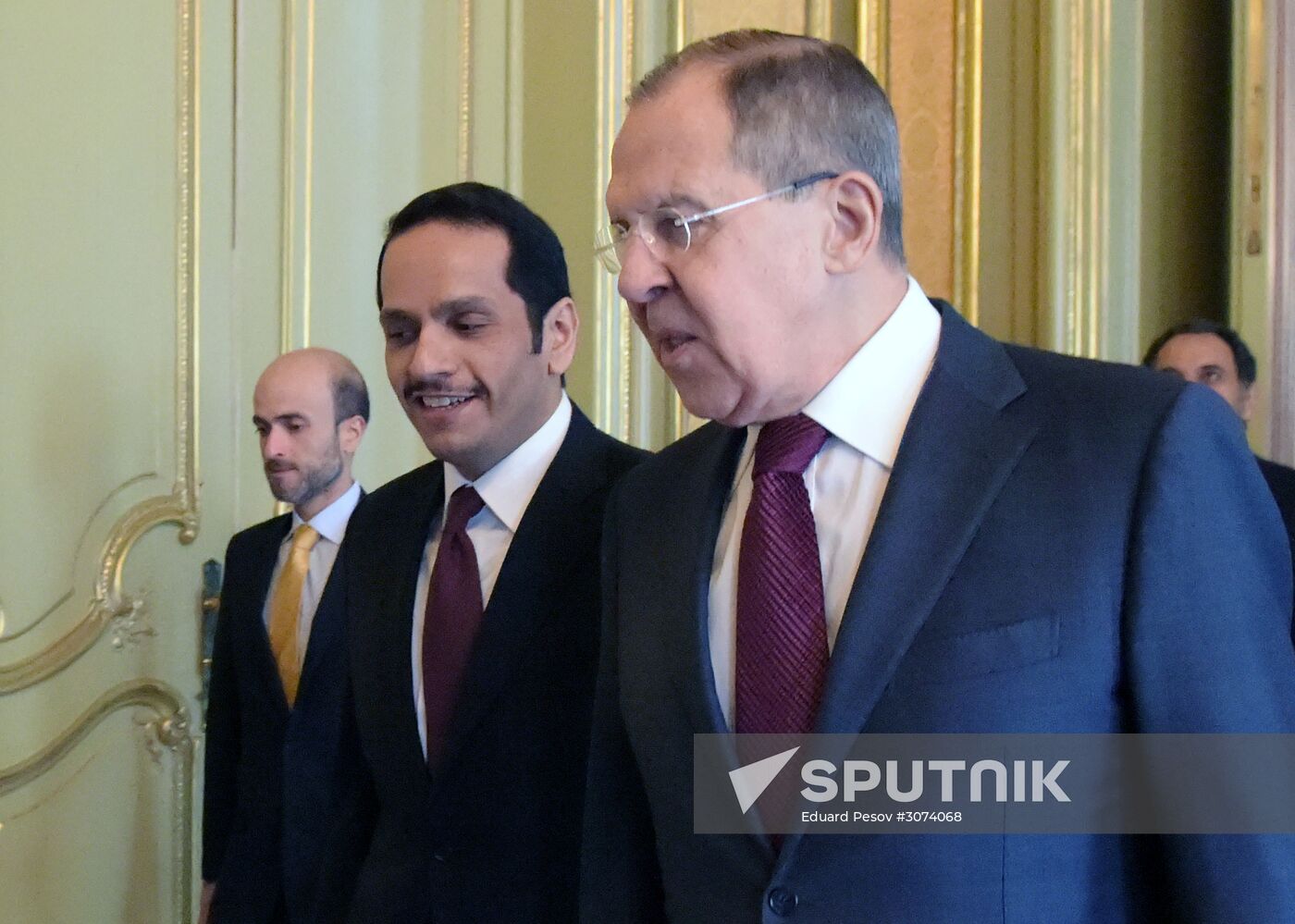 Russian Foreign Minister Lavrov meets with Qatari counterpart Al Thani