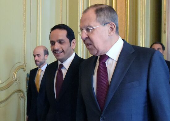 Russian Foreign Minister Lavrov meets with Qatari counterpart Al Thani