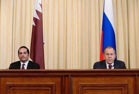 Russian Foreign Minister Lavrov meets with Qatari counterpart Al Thani
