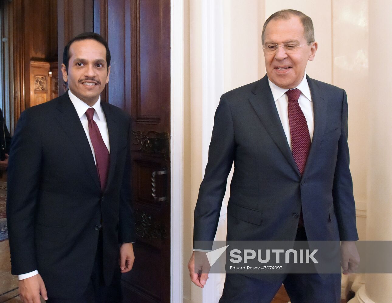 Russian Foreign Minister Lavrov meets with Qatari counterpart Al Thani