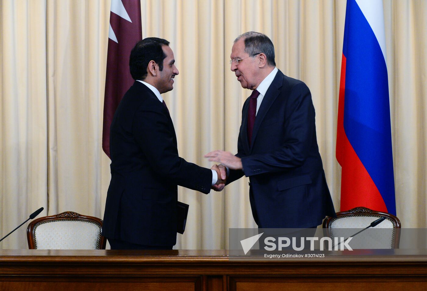 Russian Foreign Minister Lavrov meets with Qatari counterpart Al Thani