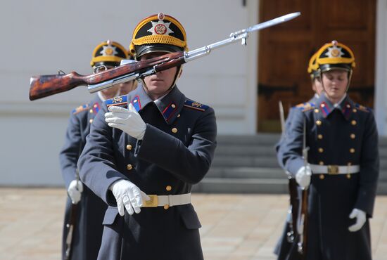 Presidential Regiment at this year's first horse and foot guard changing ceremony
