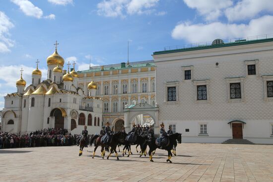 Presidential Regiment at this year's first horse and foot guard changing ceremony