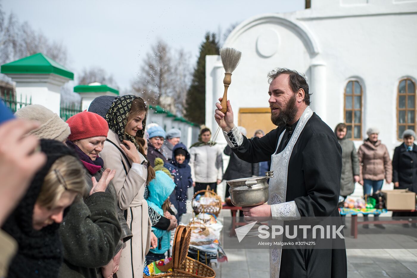 Easter cakes and eggs blessed on Holy Saturday
