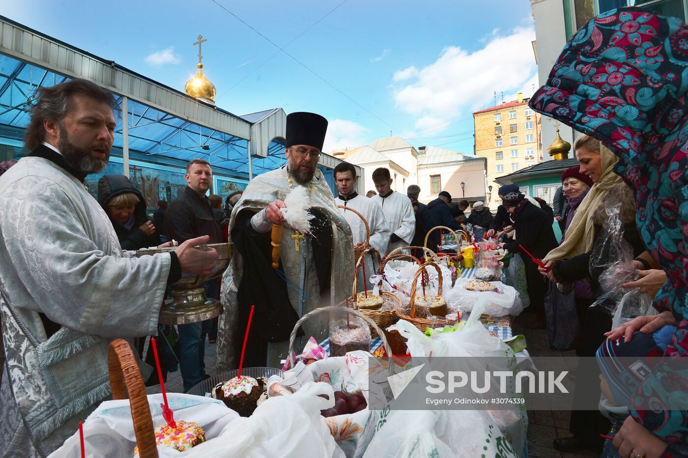 Easter cakes and eggs blessed on Holy Saturday