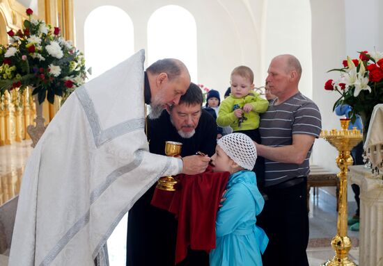 Easter cakes and eggs blessed on Holy Saturday