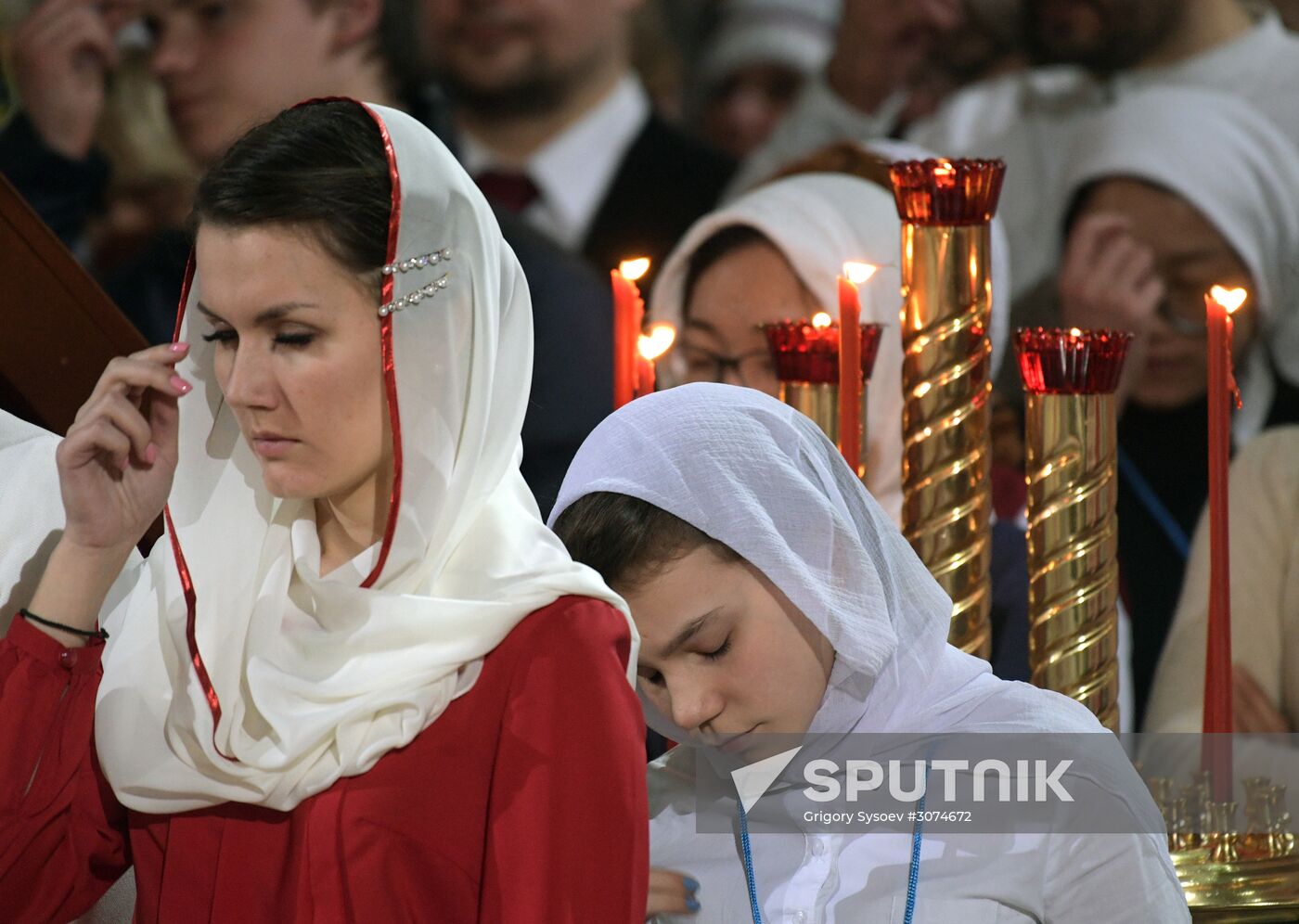 Easter service at Christ the Savior Cathedral
