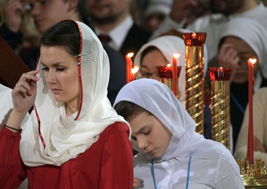 Easter service at Christ the Savior Cathedral