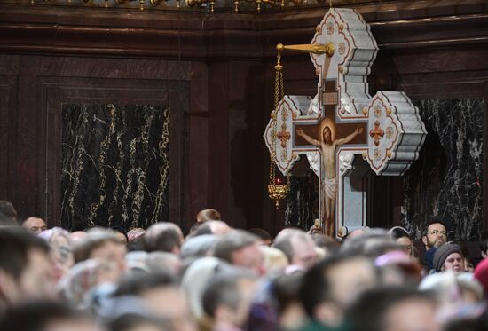 Easter service at Christ the Savior Cathedral