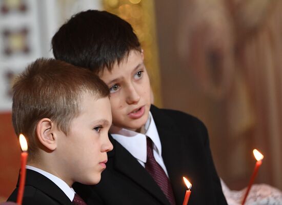 Easter service at Christ the Savior Cathedral