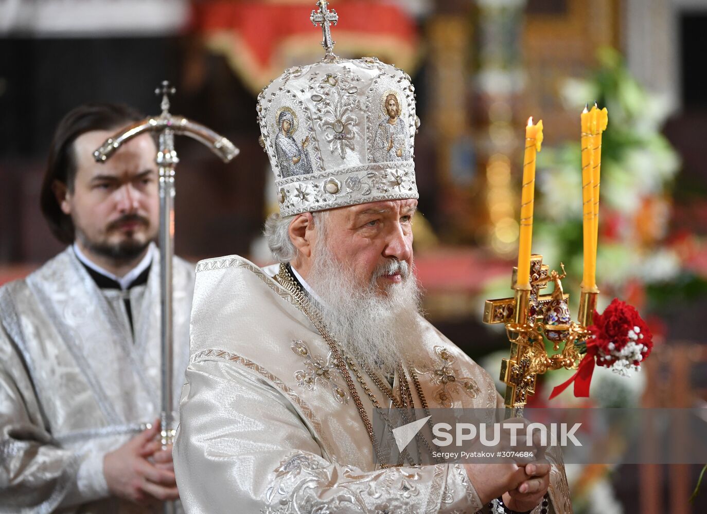 Easter service at Christ the Savior Cathedral
