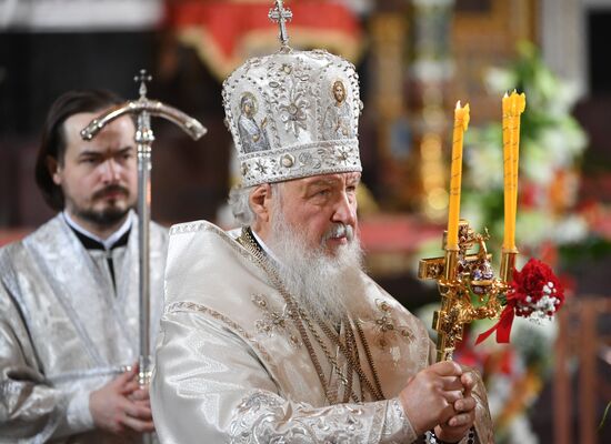 Easter service at Christ the Savior Cathedral