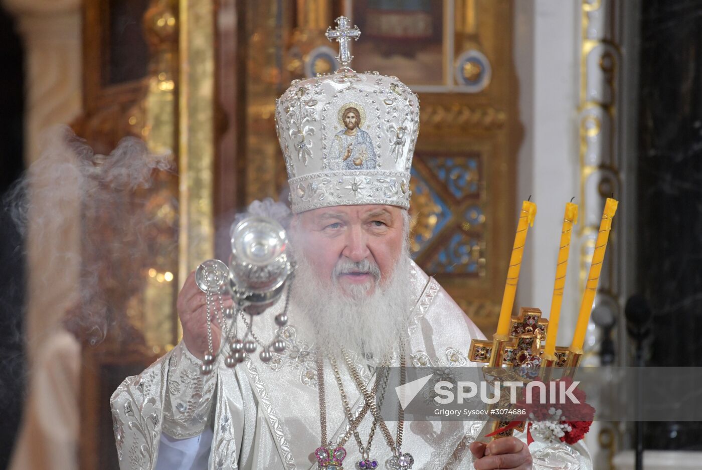 Easter service at Christ the Savior Cathedral