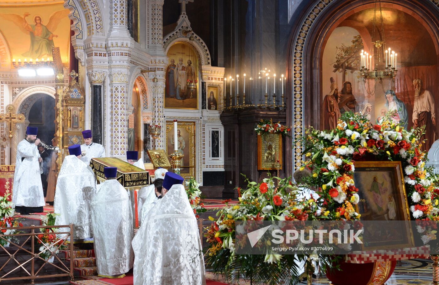 Easter service at Christ the Savior Cathedral