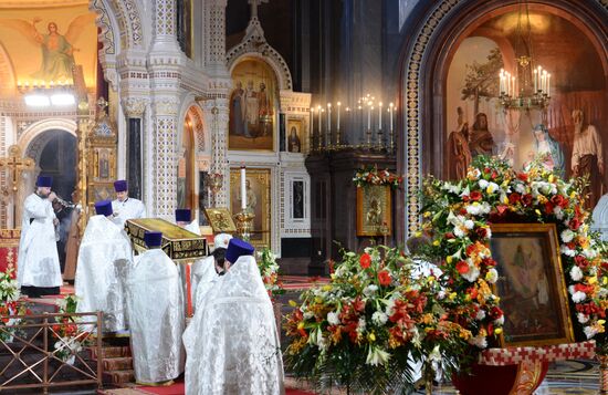 Easter service at Christ the Savior Cathedral