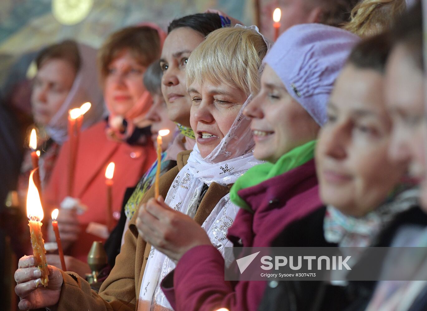 Easter service at Christ the Savior Cathedral