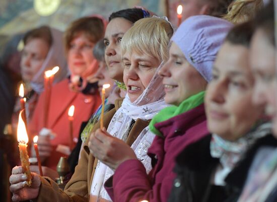 Easter service at Christ the Savior Cathedral