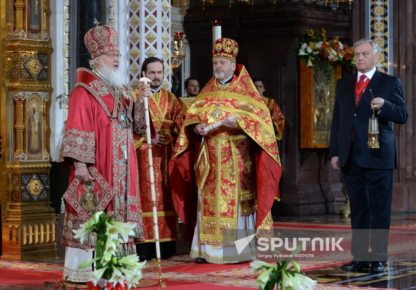 Easter service at Christ the Savior Cathedral