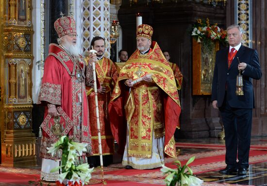 Easter service at Christ the Savior Cathedral