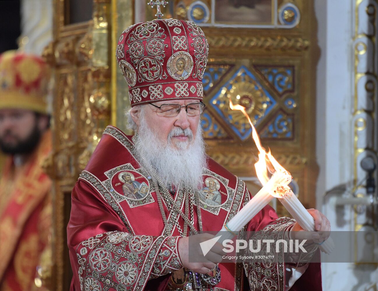 Easter service at Christ the Savior Cathedral