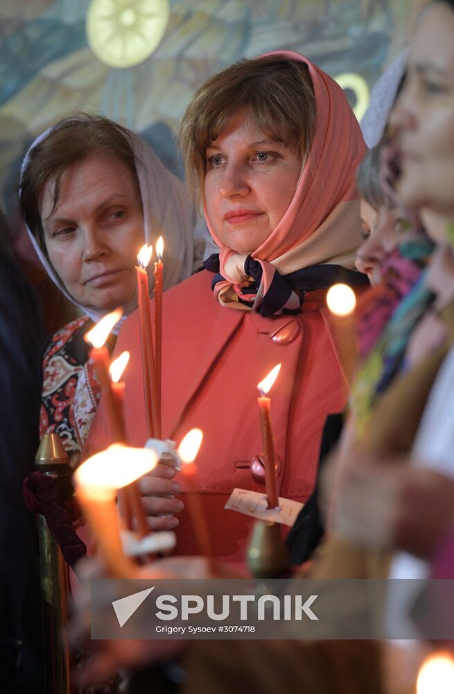 Easter service at Christ the Savior Cathedral