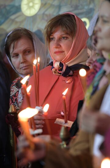 Easter service at Christ the Savior Cathedral