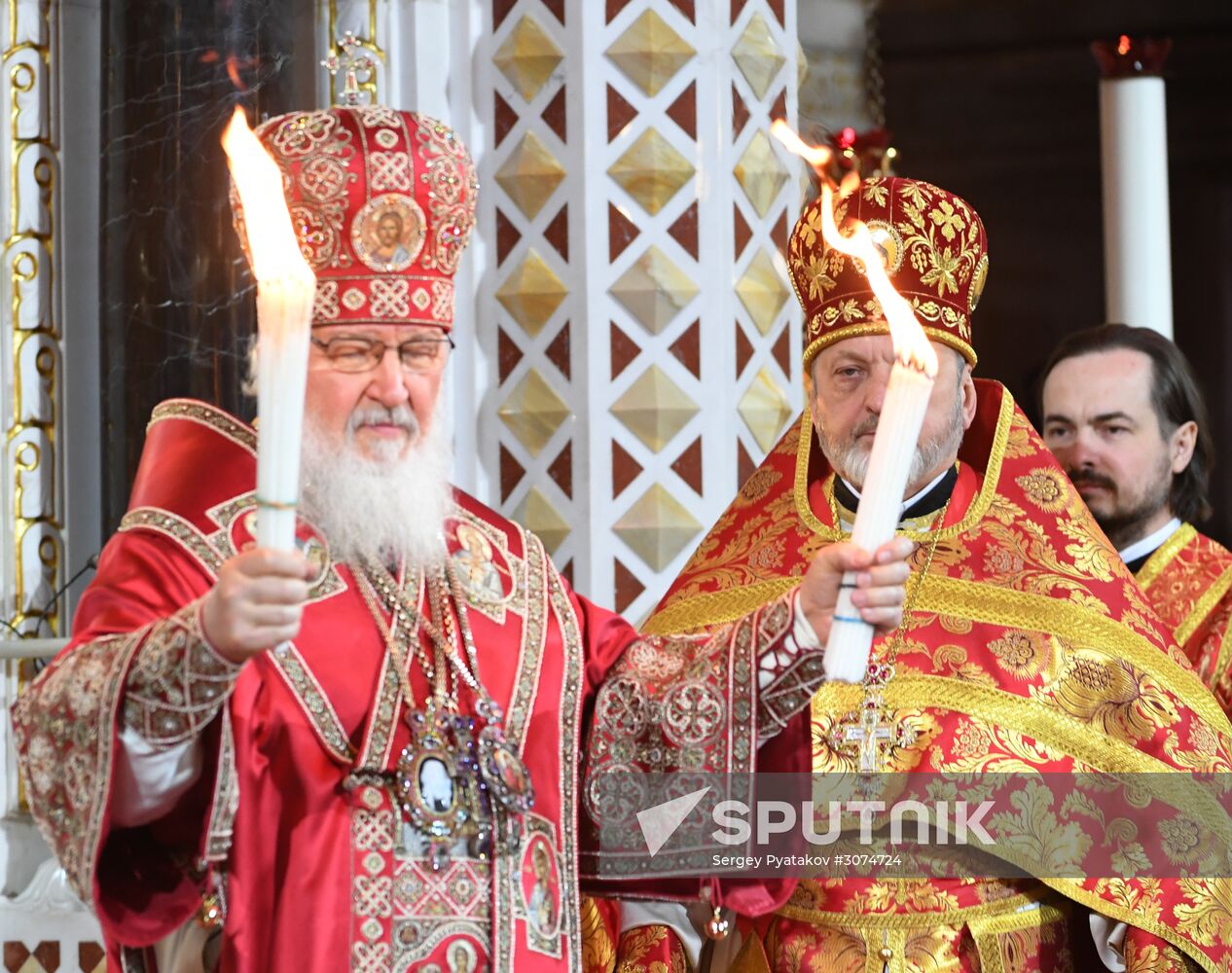 Easter service at Christ the Savior Cathedral