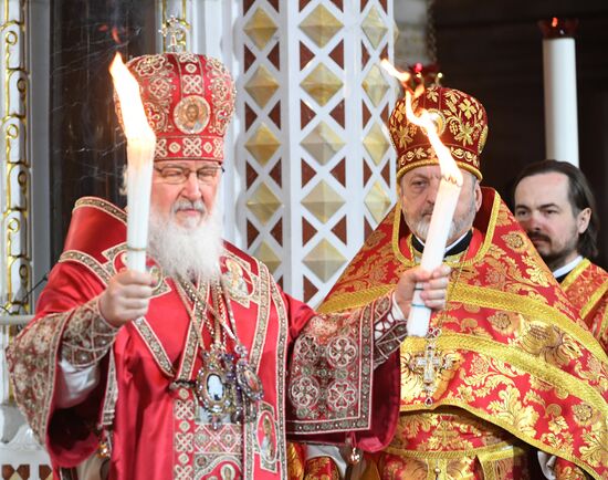 Easter service at Christ the Savior Cathedral