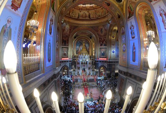 Easter service at Christ the Savior Cathedral