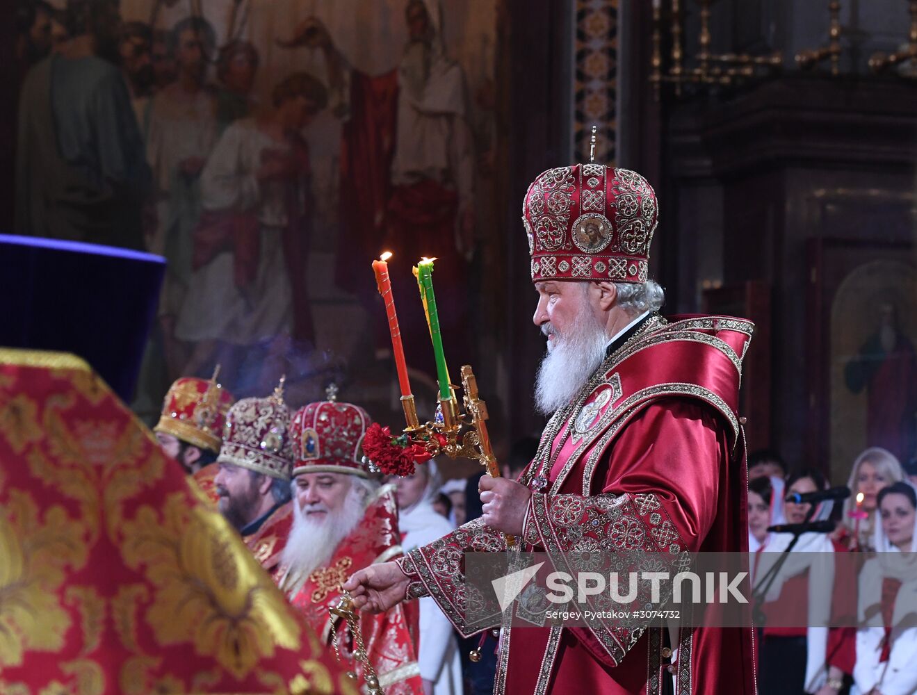 Easter service at Christ the Savior Cathedral