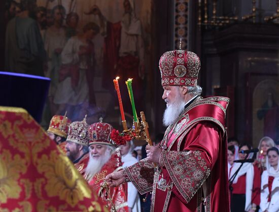 Easter service at Christ the Savior Cathedral