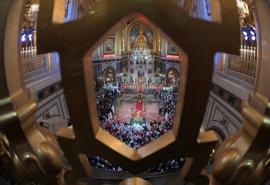 Easter service at Christ the Savior Cathedral