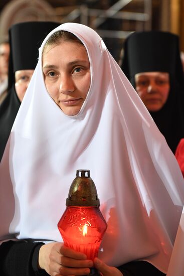 Easter service at Christ the Savior Cathedral
